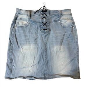 Denim Lace-Up Skirt
